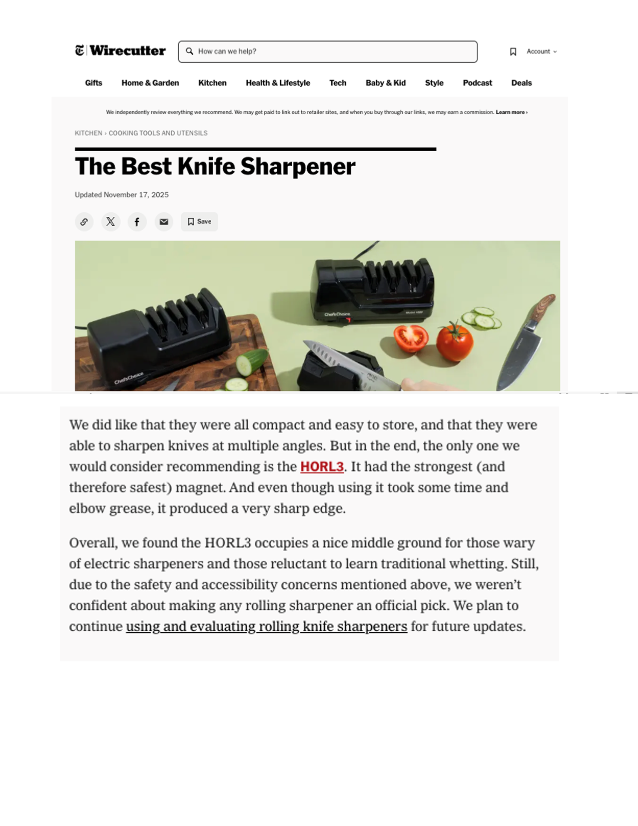 HORL Knife Sharpeners Cap off 2025 with Accolades from New York Times & Wall Street Journal